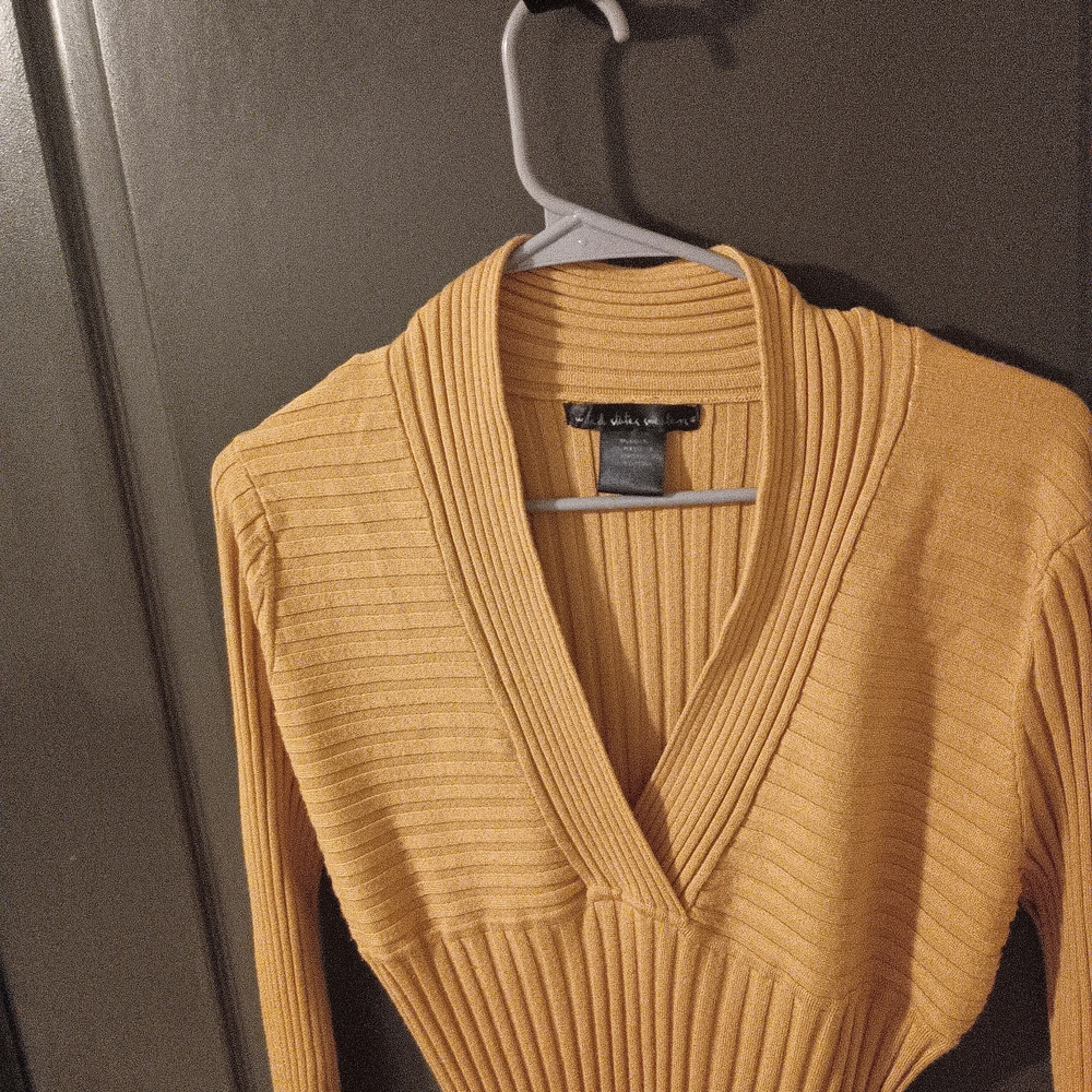 Yellow Ribbed Sweater - Picture 3 of 5